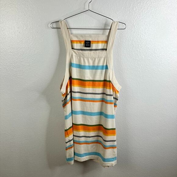 Virgin Cotton Tops - Virgin Cotton Stripe Tank Size 2XL Retro Square Neck Y2K Beach Summer
